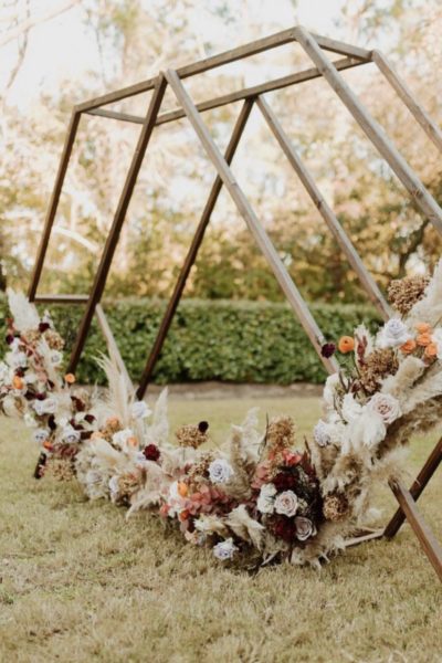 wooden arbor piece - floral design and arrangements by OBX Wedding Flowers